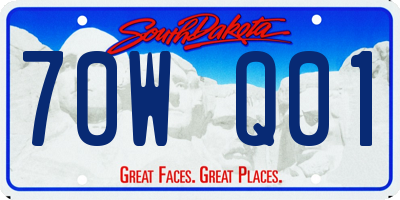 SD license plate 70WQ01