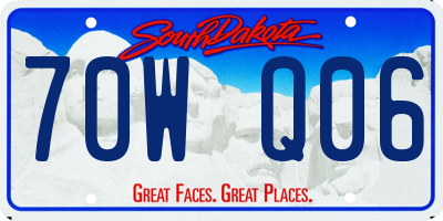SD license plate 70WQ06