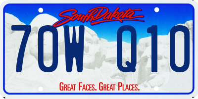 SD license plate 70WQ10