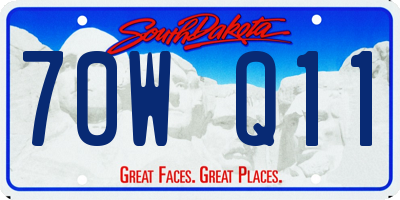 SD license plate 70WQ11