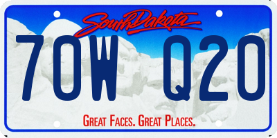 SD license plate 70WQ20