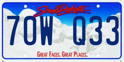 SD license plate 70WQ33