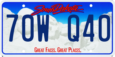 SD license plate 70WQ40