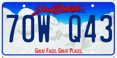 SD license plate 70WQ43