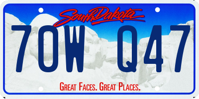 SD license plate 70WQ47