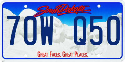 SD license plate 70WQ50