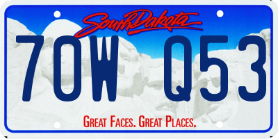 SD license plate 70WQ53