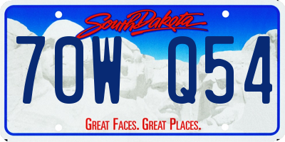SD license plate 70WQ54