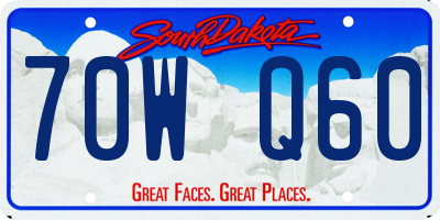 SD license plate 70WQ60