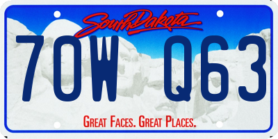 SD license plate 70WQ63