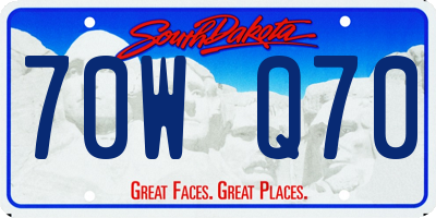 SD license plate 70WQ70