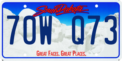 SD license plate 70WQ73