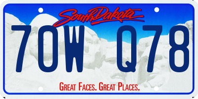 SD license plate 70WQ78