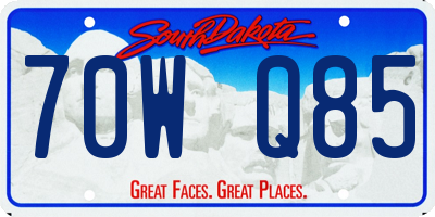 SD license plate 70WQ85