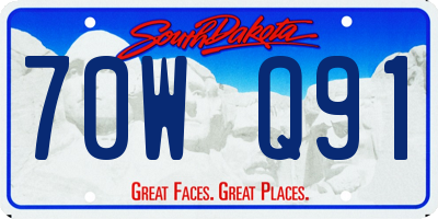 SD license plate 70WQ91