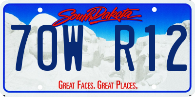 SD license plate 70WR12