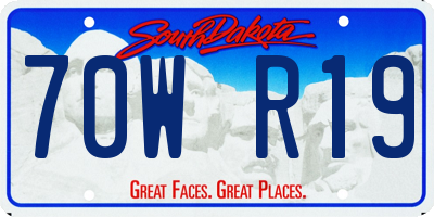 SD license plate 70WR19