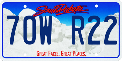 SD license plate 70WR22