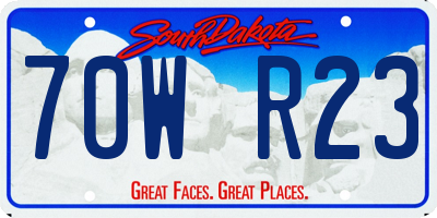 SD license plate 70WR23