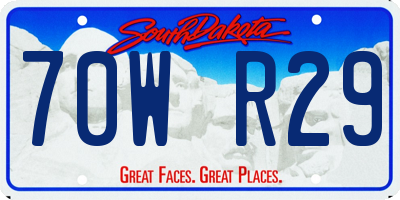 SD license plate 70WR29