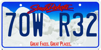 SD license plate 70WR32