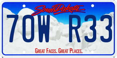 SD license plate 70WR33