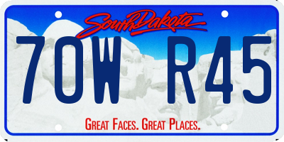 SD license plate 70WR45