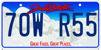SD license plate 70WR55