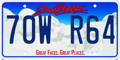 SD license plate 70WR64