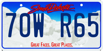 SD license plate 70WR65