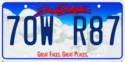 SD license plate 70WR87