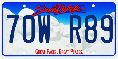 SD license plate 70WR89