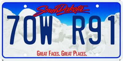 SD license plate 70WR91