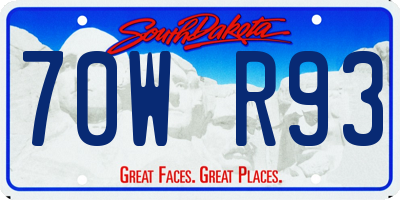 SD license plate 70WR93