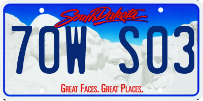 SD license plate 70WS03