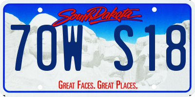 SD license plate 70WS18