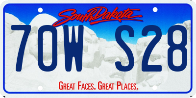 SD license plate 70WS28