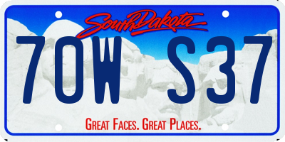 SD license plate 70WS37