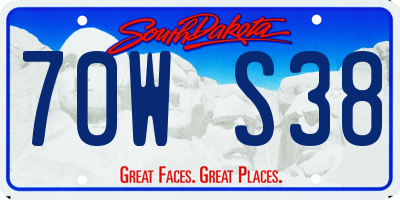 SD license plate 70WS38