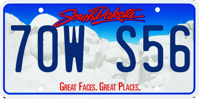 SD license plate 70WS56