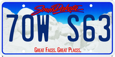 SD license plate 70WS63