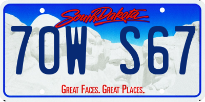 SD license plate 70WS67