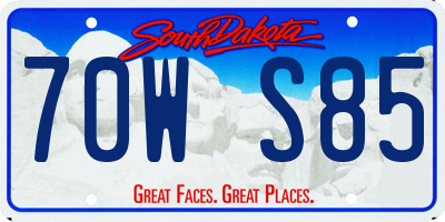 SD license plate 70WS85