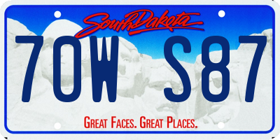 SD license plate 70WS87