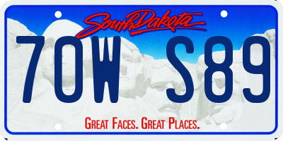 SD license plate 70WS89