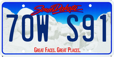 SD license plate 70WS91