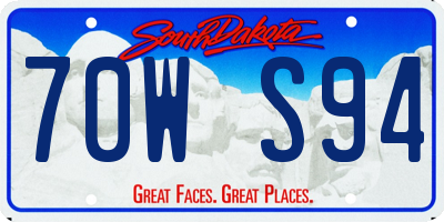 SD license plate 70WS94