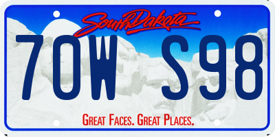 SD license plate 70WS98