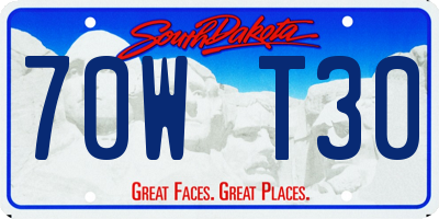 SD license plate 70WT30
