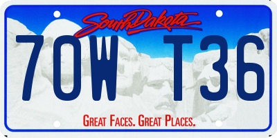 SD license plate 70WT36